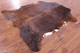 Brindle Natural Hair-On Cowhide Rug - 6' 6" X 5' 9" - Golden Nile