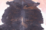 Tricolor Natural Hair-On Cowhide Rug - 6' 11" X 6' 2" - Golden Nile