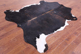 Tricolor Natural Hair-On Cowhide Rug - 6' 11" X 6' 2" - Golden Nile