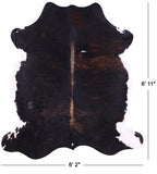 Tricolor Natural Hair-On Cowhide Rug - 6' 11" X 6' 2" - Golden Nile