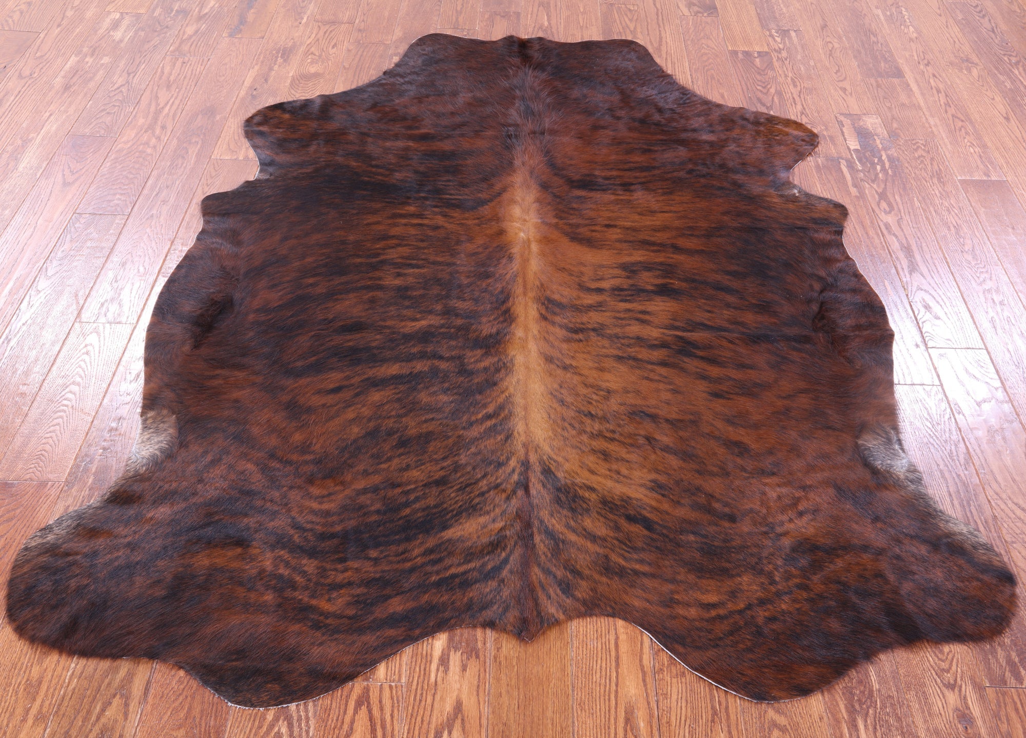 Brindle Natural Hair-On Cowhide Rug - 6' 8" X 5' 5" - Golden Nile