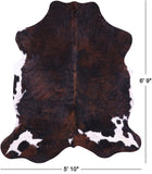 Tricolor Natural Hair-On Cowhide Rug - 6' 9" X 5' 10" - Golden Nile