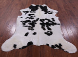 Black & White Natural Hair-On Cowhide Rug - 6' 11" X 5' 3" - Golden Nile