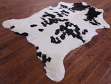 Black & White Natural Hair-On Cowhide Rug - 6' 11" X 5' 3" - Golden Nile