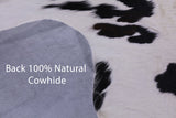 Black & White Natural Hair-On Cowhide Rug - 6' 11" X 5' 3" - Golden Nile