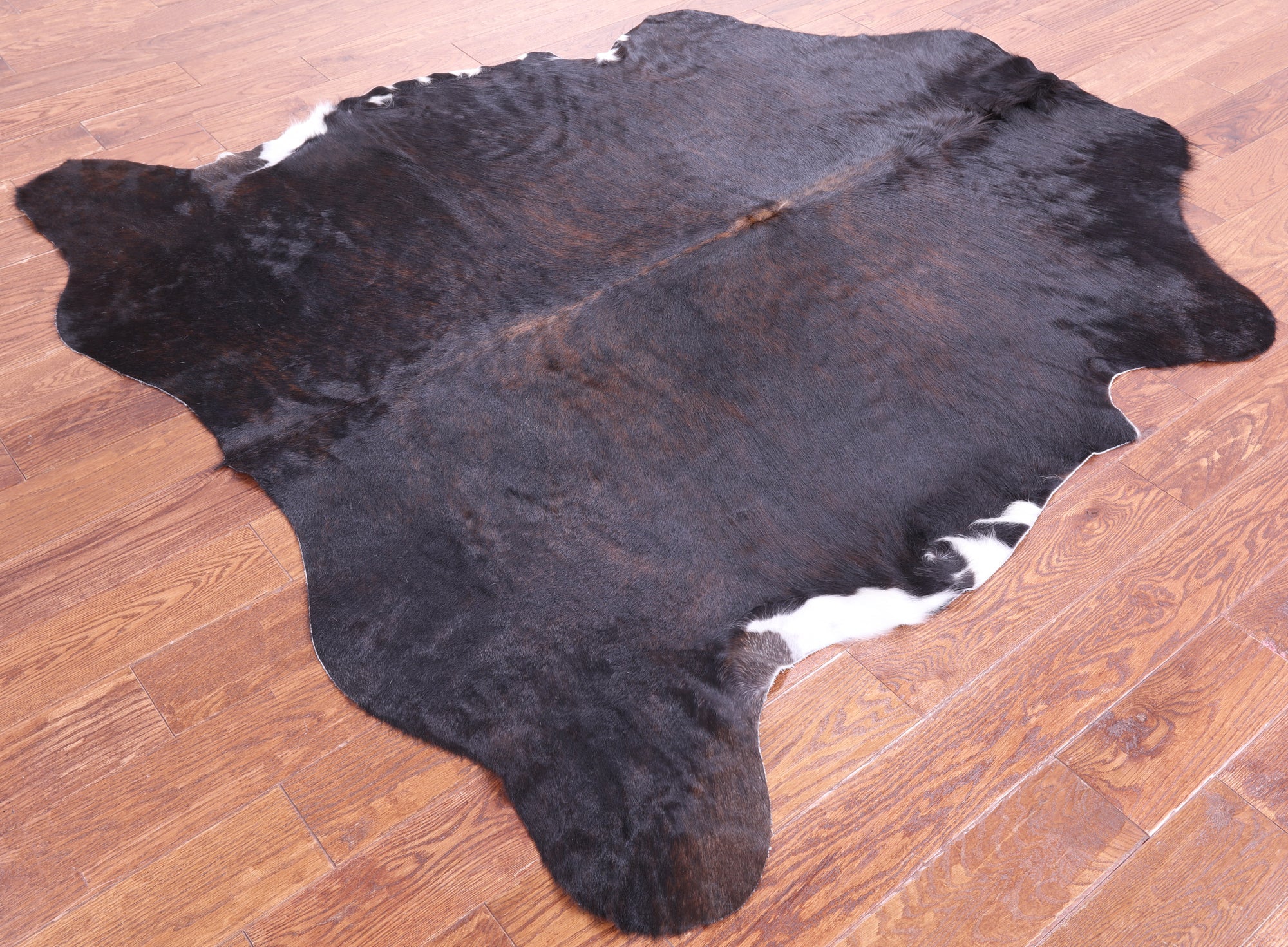 Brown Natural Hair-On Cowhide Rug - 6' 6" X 5' 11" - Golden Nile