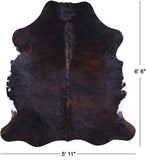 Brown Natural Hair-On Cowhide Rug - 6' 6" X 5' 11" - Golden Nile