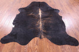 Brown Natural Hair-On Cowhide Rug - 7' 0" X 6' 4" - Golden Nile