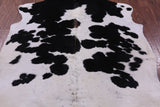 Black & White Natural Hair-On Cowhide Rug - 6' 10" X 6' 3" - Golden Nile