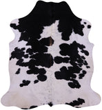 Black & White Natural Hair-On Cowhide Rug - 6' 10" X 6' 3" - Golden Nile