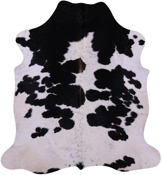 Black & White Natural Hair-On Cowhide Rug - 6' 10" X 6' 3" - Golden Nile
