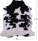 Black & White Natural Hair-On Cowhide Rug - 6' 10" X 6' 3" - Golden Nile