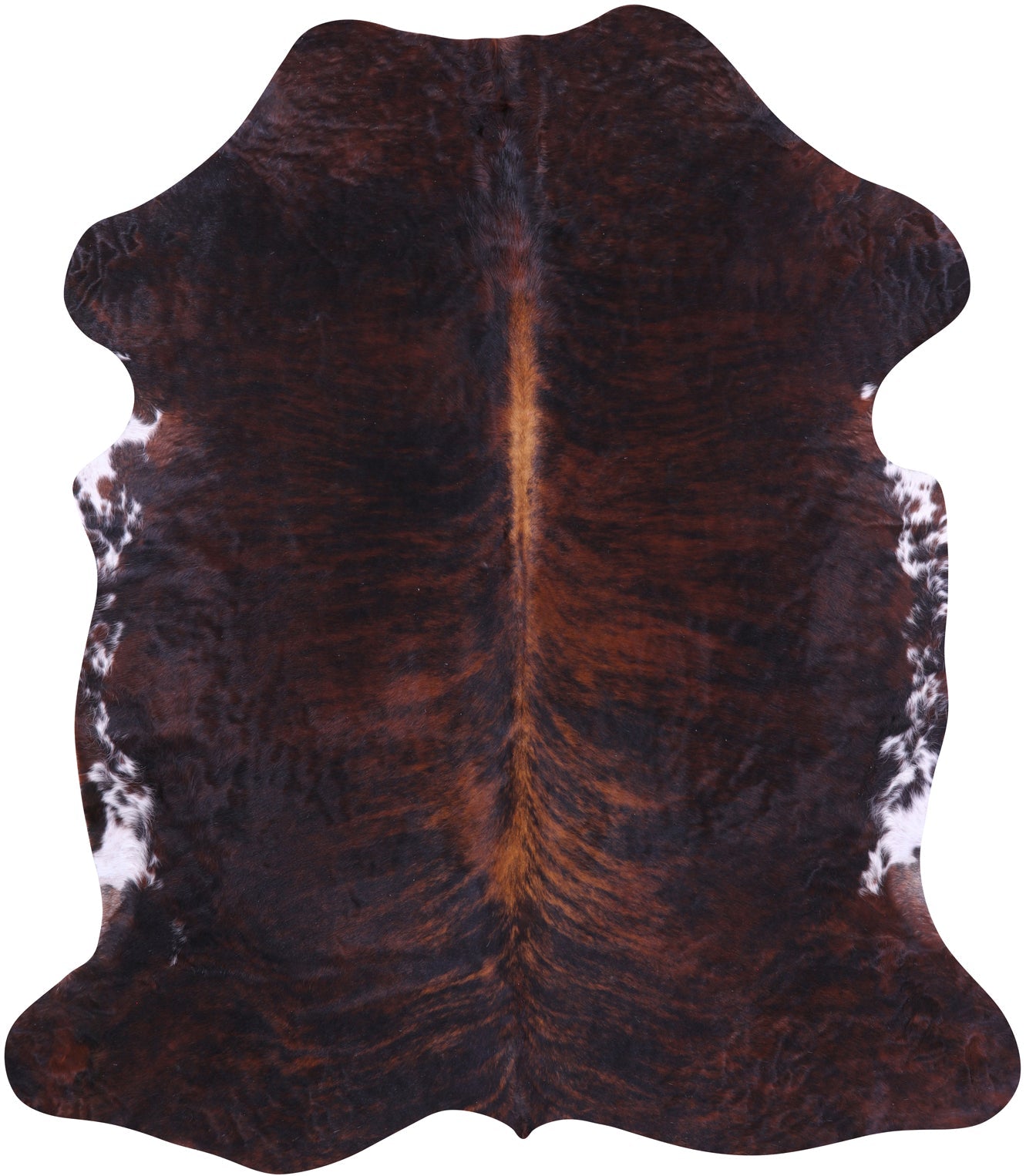 Brindle Natural Hair-On Cowhide Rug - 6' 9" X 5' 11" - Golden Nile