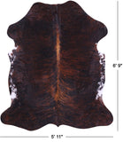 Brindle Natural Hair-On Cowhide Rug - 6' 9" X 5' 11" - Golden Nile