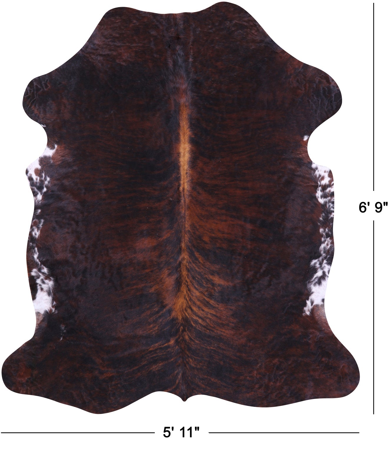 Brindle Natural Hair-On Cowhide Rug - 6' 9" X 5' 11" - Golden Nile
