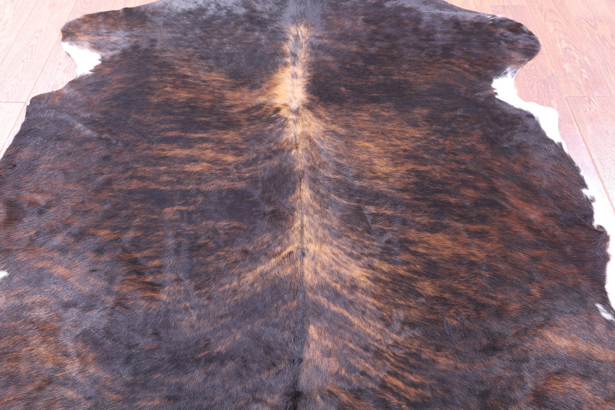 Brindle Natural Hair-On Cowhide Rug - 6' 3" X 5' 8" - Golden Nile