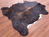 Brindle Natural Hair-On Cowhide Rug - 6' 3" X 5' 8" - Golden Nile