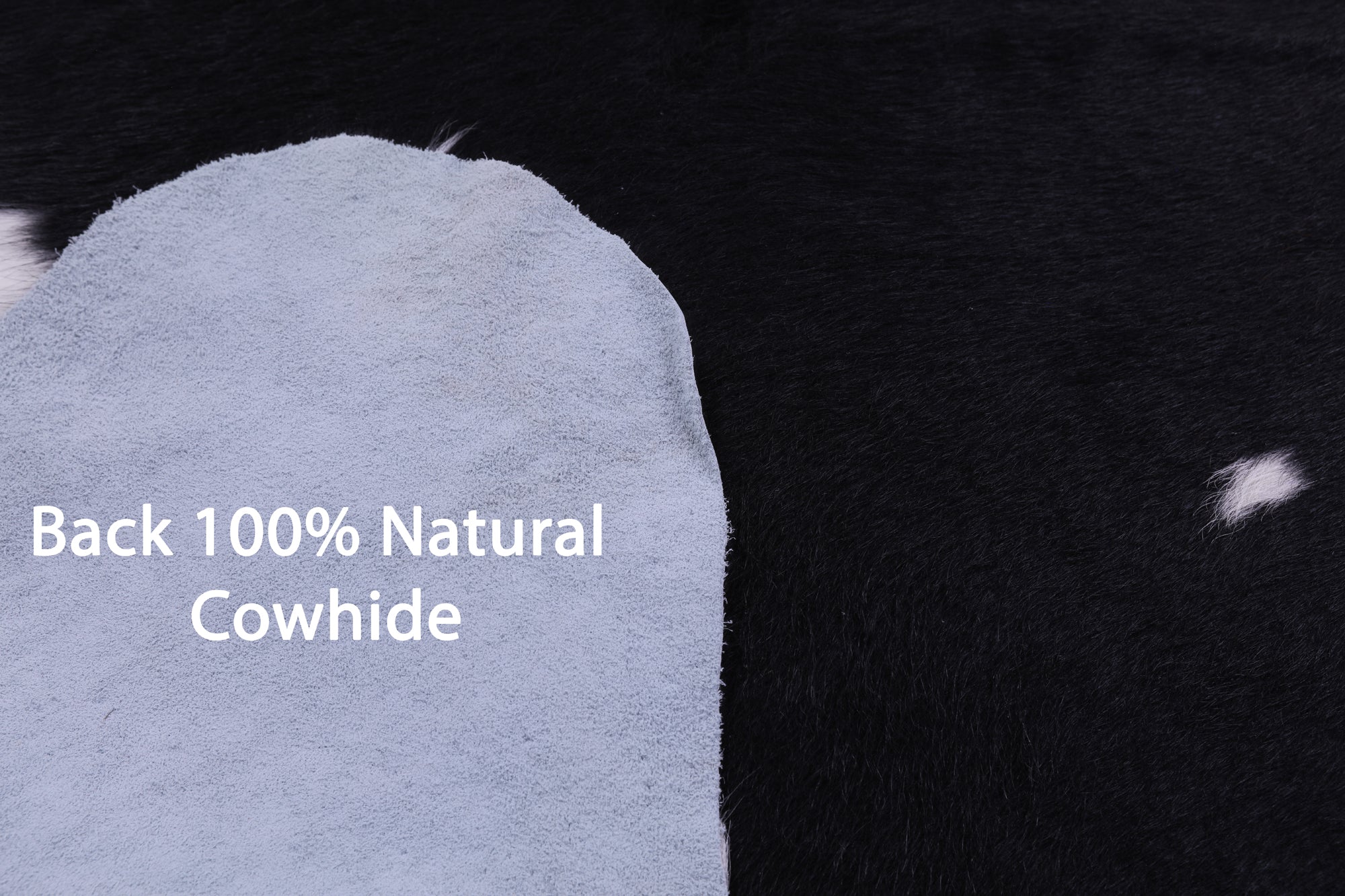 Black & White Natural Hair-On Cowhide Rug - 6' 5" X 5' 9" - Golden Nile