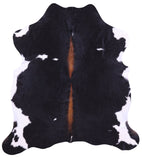 Black & White Natural Hair-On Cowhide Rug - 6' 5" X 5' 9" - Golden Nile