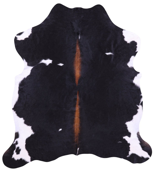 Black & White Natural Hair-On Cowhide Rug - 6' 5" X 5' 9" - Golden Nile
