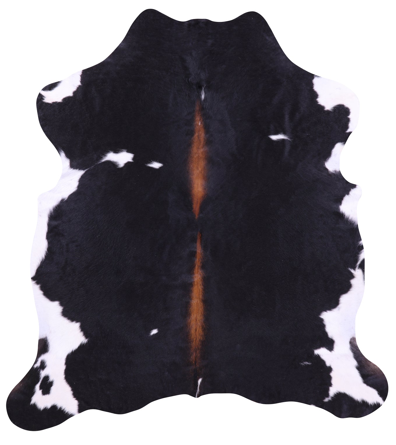 Black & White Natural Hair-On Cowhide Rug - 6' 5" X 5' 9" - Golden Nile