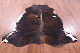 Tricolor Natural Hair-On Cowhide Rug - 6' 10" X 6' 2" - Golden Nile
