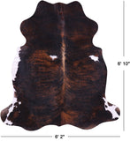 Tricolor Natural Hair-On Cowhide Rug - 6' 10" X 6' 2" - Golden Nile