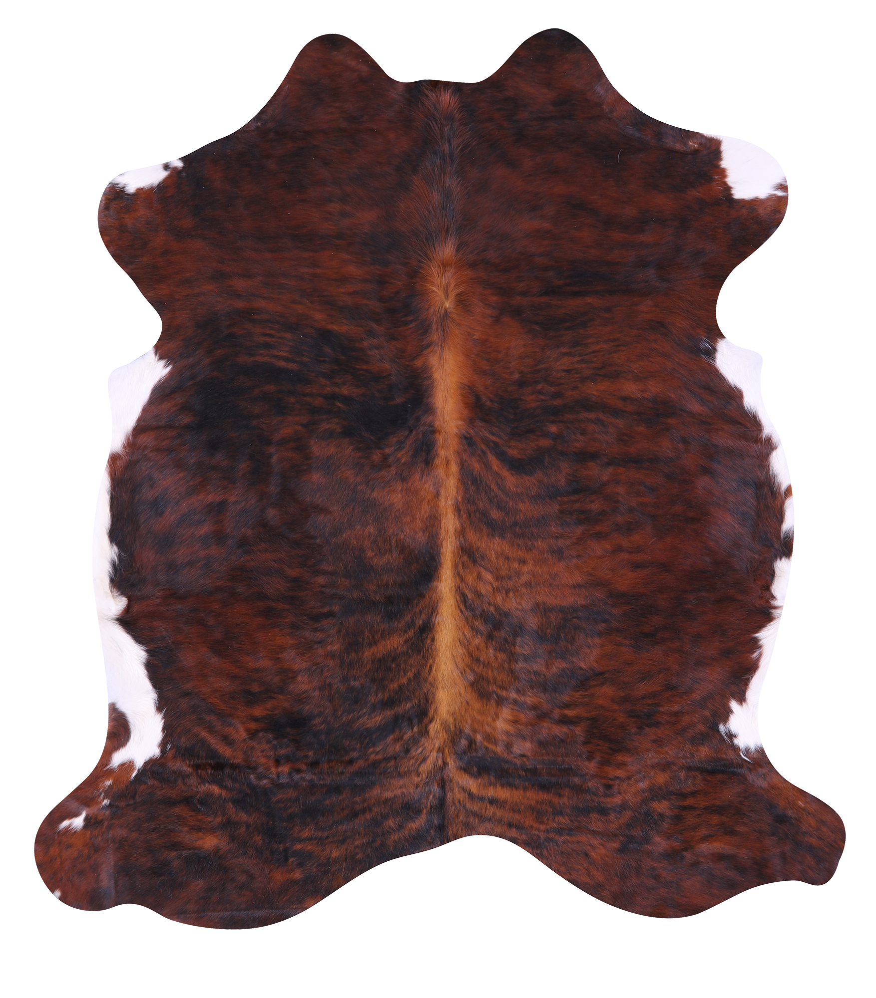 Brindle Natural Hair-On Cowhide Rug - 6' 8" X 5' 11" - Golden Nile