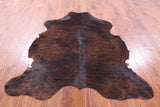 Brown Natural Hair-On Cowhide Rug - 6' 6" X 5' 8" - Golden Nile
