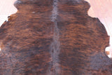 Brown Natural Hair-On Cowhide Rug - 6' 6" X 5' 8" - Golden Nile