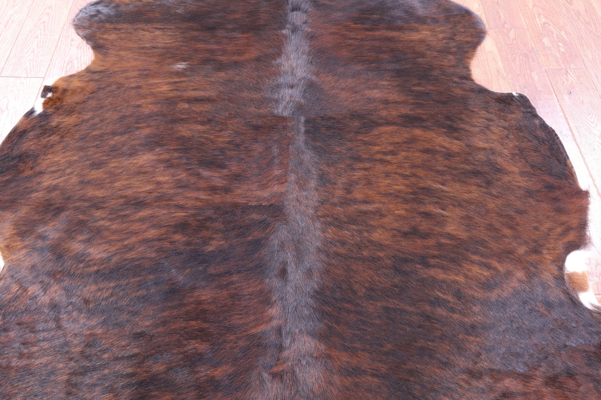 Brown Natural Hair-On Cowhide Rug - 6' 6" X 5' 8" - Golden Nile