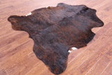 Brown Natural Hair-On Cowhide Rug - 6' 6" X 5' 8" - Golden Nile