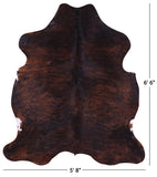 Brown Natural Hair-On Cowhide Rug - 6' 6" X 5' 8" - Golden Nile