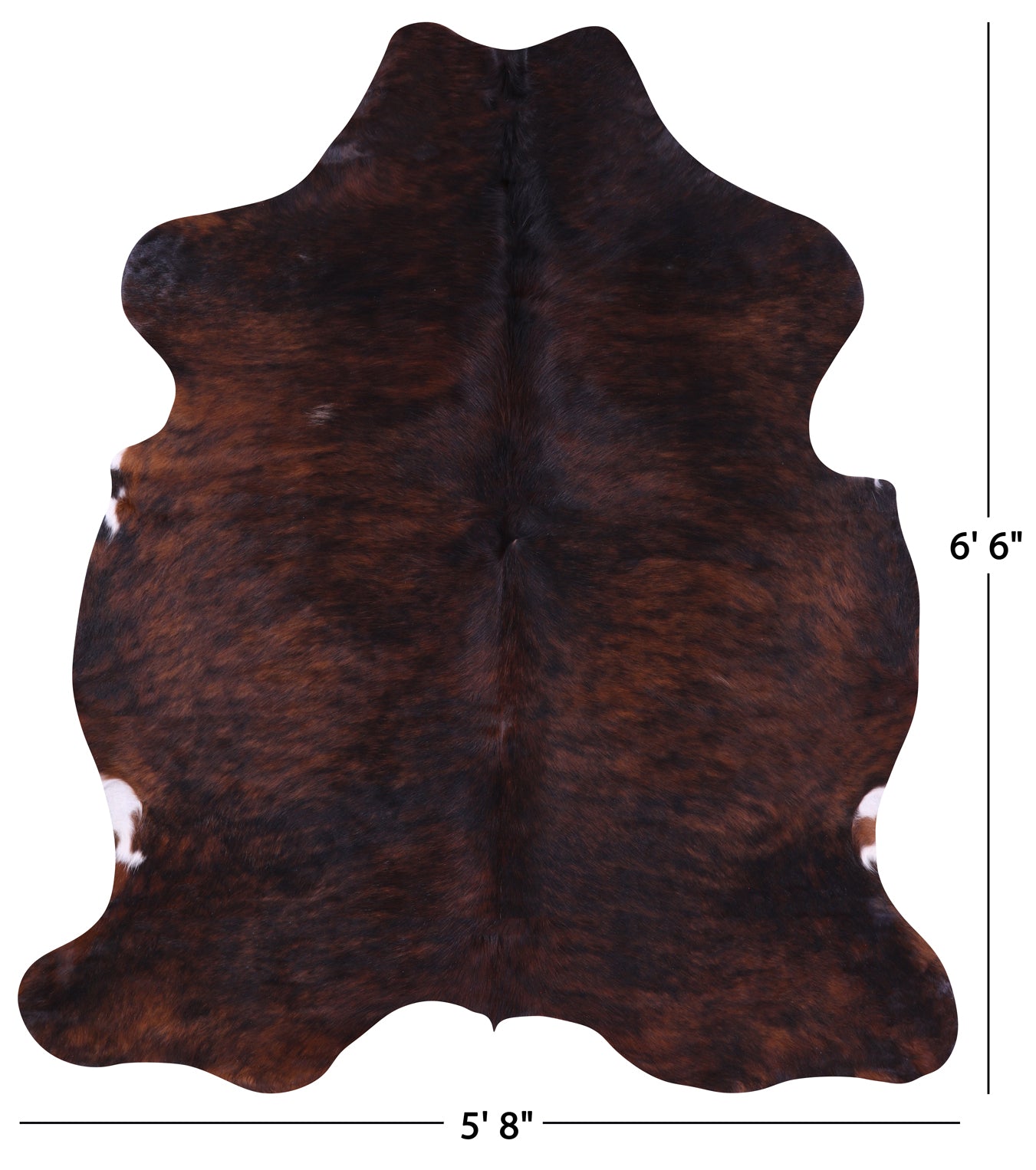 Brown Natural Hair-On Cowhide Rug - 6' 6" X 5' 8" - Golden Nile