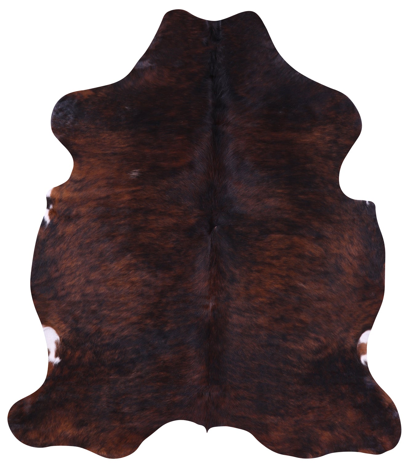 Brown Natural Hair-On Cowhide Rug - 6' 6" X 5' 8" - Golden Nile