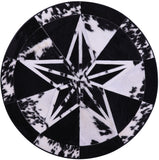 Round Black & White Natural Cowhide Hair-On Star Patchwork Area Rug - 4' 9" X 4' 9" - Golden Nile