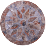 Round Natural Cowhide Hand Stitched Patchwork Rug - 8' 2" X 8' 2" - Golden Nile