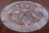 Round Natural Cowhide Hand Stitched Patchwork Rug - 8' 2" X 8' 2" - Golden Nile