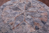 Round Natural Cowhide Hand Stitched Patchwork Rug - 6' 7" X 6' 7" - Golden Nile