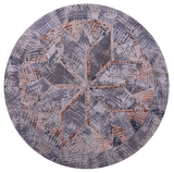 Round Natural Cowhide Hand Stitched Patchwork Rug - 6' 7" X 6' 7" - Golden Nile