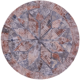 Round Natural Cowhide Hand Stitched Patchwork Rug - 6' 7" X 6' 7" - Golden Nile