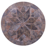 Round Natural Cowhide Hand Stitched Patchwork Rug - 6' 7" X 6' 7" - Golden Nile