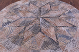 Round Natural Cowhide Hand Stitched Patchwork Rug - 6' 6" X 6' 6" - Golden Nile