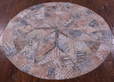 Round Natural Cowhide Hand Stitched Patchwork Rug - 5' 0" X 5' 0" - Golden Nile