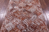 Lantern Tile Brown Natural Cowhide Hand Stitched Patchwork Rug - 3' 5" X 4' 10" - Golden Nile