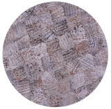 Round Natural Cowhide Hand Stitched Patchwork Rug - 5' 0" X 5' 0" - Golden Nile