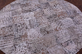 Round Natural Cowhide Hand Stitched Patchwork Rug - 5' 0" X 5' 0" - Golden Nile
