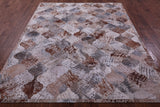 Lantern Tile Natural Cowhide Hand Stitched Patchwork Rug - 6' 8" X 8' 2" - Golden Nile
