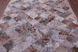 Lantern Tile Natural Cowhide Hand Stitched Patchwork Rug - 6' 8" X 8' 2" - Golden Nile