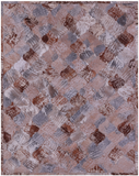 Lantern Tile Natural Cowhide Hand Stitched Patchwork Rug - 6' 8" X 8' 3" - Golden Nile